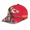 Kansas City Chiefs American Flag Custom Name Baseball Cap left side