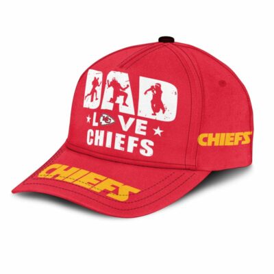 Kansas City Chiefs Dad Love Best Gift For Father's Day Baseball Cap left side