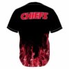 Kansas City Chiefs Flame Pattern Baseball Jersey back