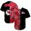 Kansas City Chiefs Flowers Pattern Baseball Jersey