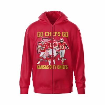 Kansas City Chiefs Go Chiefs Go Unisex 2D Zip Hoodie Red