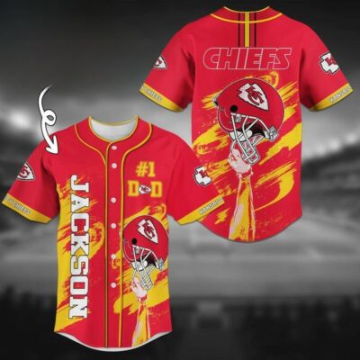 Kansas City Chiefs No1 Dad Personalized Name Baseball Jersey