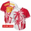 Kansas City Chiefs Palm Trees Personalized Pattern Baseball Jersey