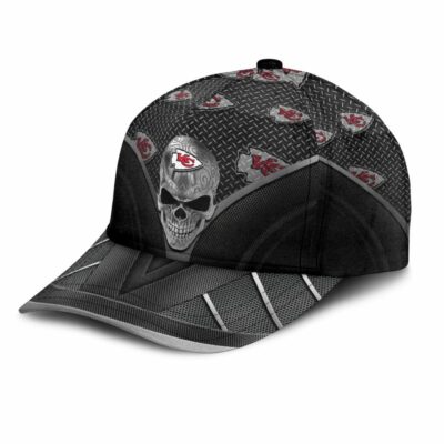 Kansas City Chiefs Skull Pattern Baseball Cap left side