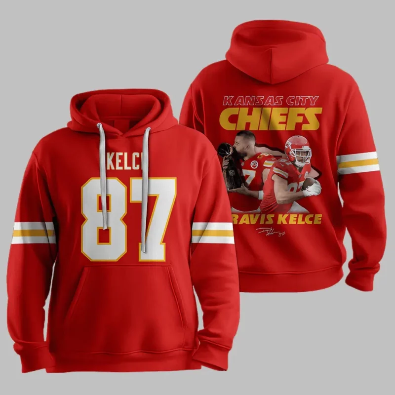 Kansas City Chiefs Travis Kelce 87 Red Hoodie