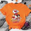 Mickey Mouse Goofy And Donald Duck Kansas City Chiefs 2D T-Shirt orange