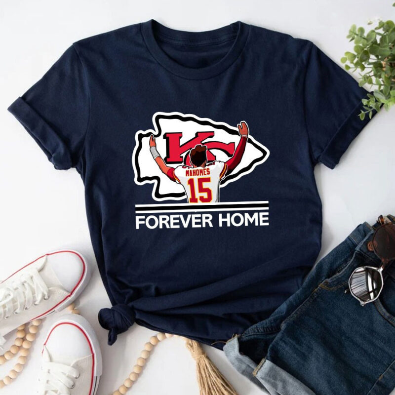 Patrick Mahomes II Kansas City Chiefs Forever Home 2D T-Shirt Navy