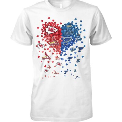 St. Louis Blues Cardinals Kansas City Chiefs and Royals In My Heart 2D T-Shirt