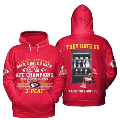 Chiefs Back 2 Back 2 Back AFC Super Bowl Champions 3-Peat Hoodie