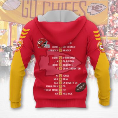 Kansas City Chiefs 2025 Super Bowl LIX Champions Red Yellow Hoodie back