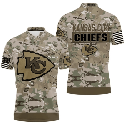 Kansas City Chiefs Camouflage Veteran 3D Polo Shirt