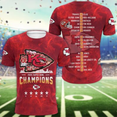 Kansas City Chiefs Super Bowl Champions LIX 2025 Red Shirt