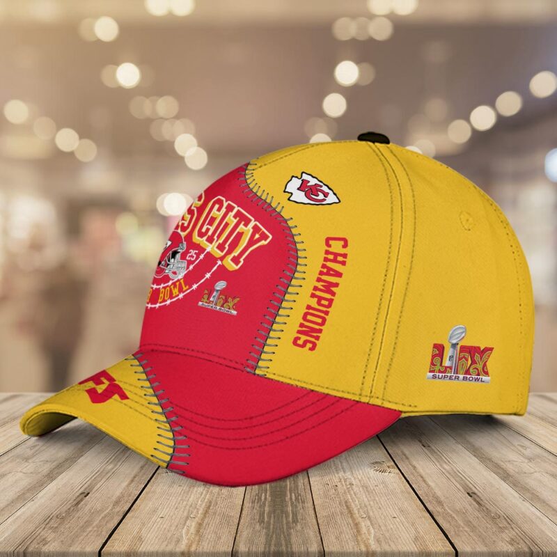 Kansas City Chiefs Super Bowl Champions LIX Baseball Cap left side