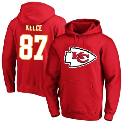 Travis Kelce Red Kansas City Chiefs Big & Tall Hoodie