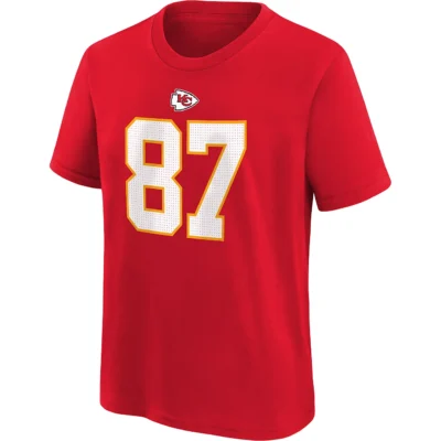 Chiefs Travis Kelce Fuse Name and Number T-shirt front