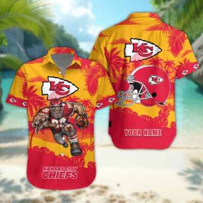 Personalized Kansas City Chiefs Tropical Warrior Hawaiian Shirt