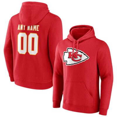 Red Kansas City Chiefs Personalized Name Number Hoodie