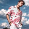 Kansas City Chiefs Crimson Blossom Hawaiian Shirt Handsome Mockup