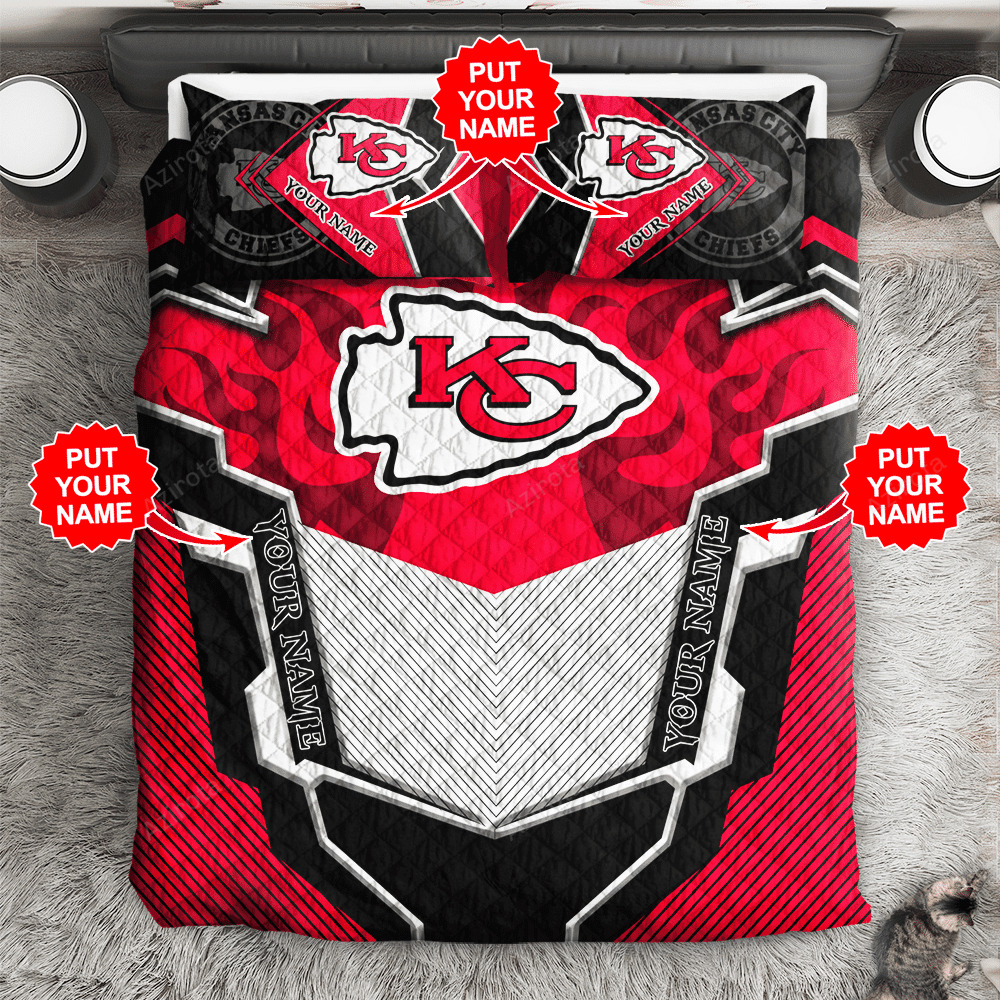 Kansas City Chiefs Flames Armor Custom Bedding Set Kansas City Chiefs Flames Armor Custom Bedding Set