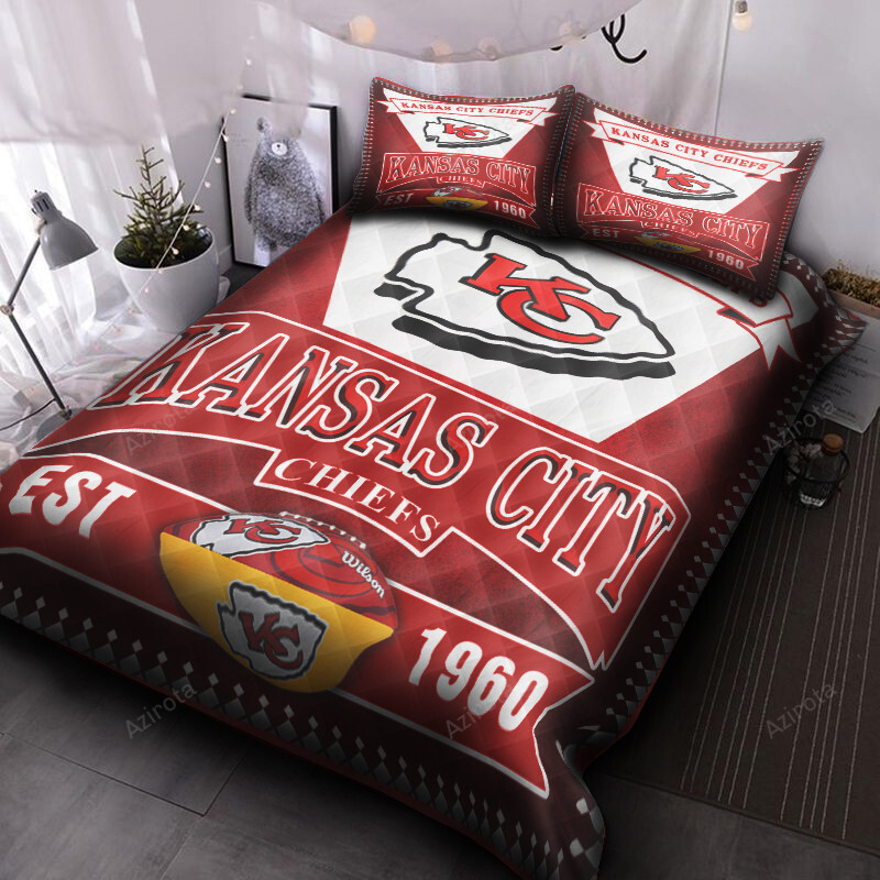 Kansas City Chiefs Vintage Plaid EST 1960 Bedding Set Kansas City Chiefs Vintage Plaid EST 1960 Bedding Set