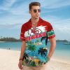 Kansas City Chiefs Beach Breeze With Coconut Tree Hawaiian Shirt Men Mockup front
