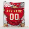 Kansas City Chiefs Custom Jersey Name & Number Blanket