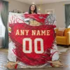 Kansas City Chiefs Custom Jersey Name & Number Blanket 1 Kansas City Chiefs Custom Jersey Name & Number Blanket with Human