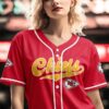 Kansas City Chiefs Custom Script Baseball Jersey Women Mockup