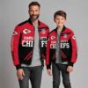 Kansas City Chiefs Legacy Red and Black Bomber Jacket Men Mockup