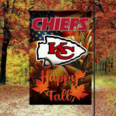 Kansas City Chiefs Happy Fall Flag