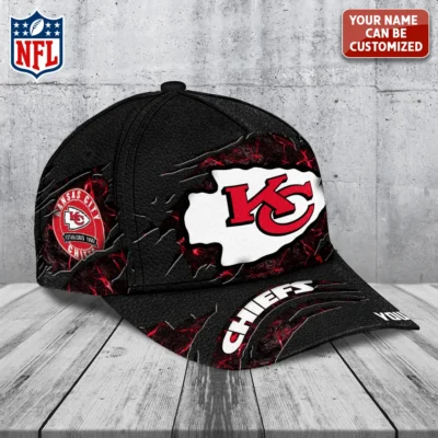 Kansas City Chiefs Inferno Burst Custom Baseball Cap right