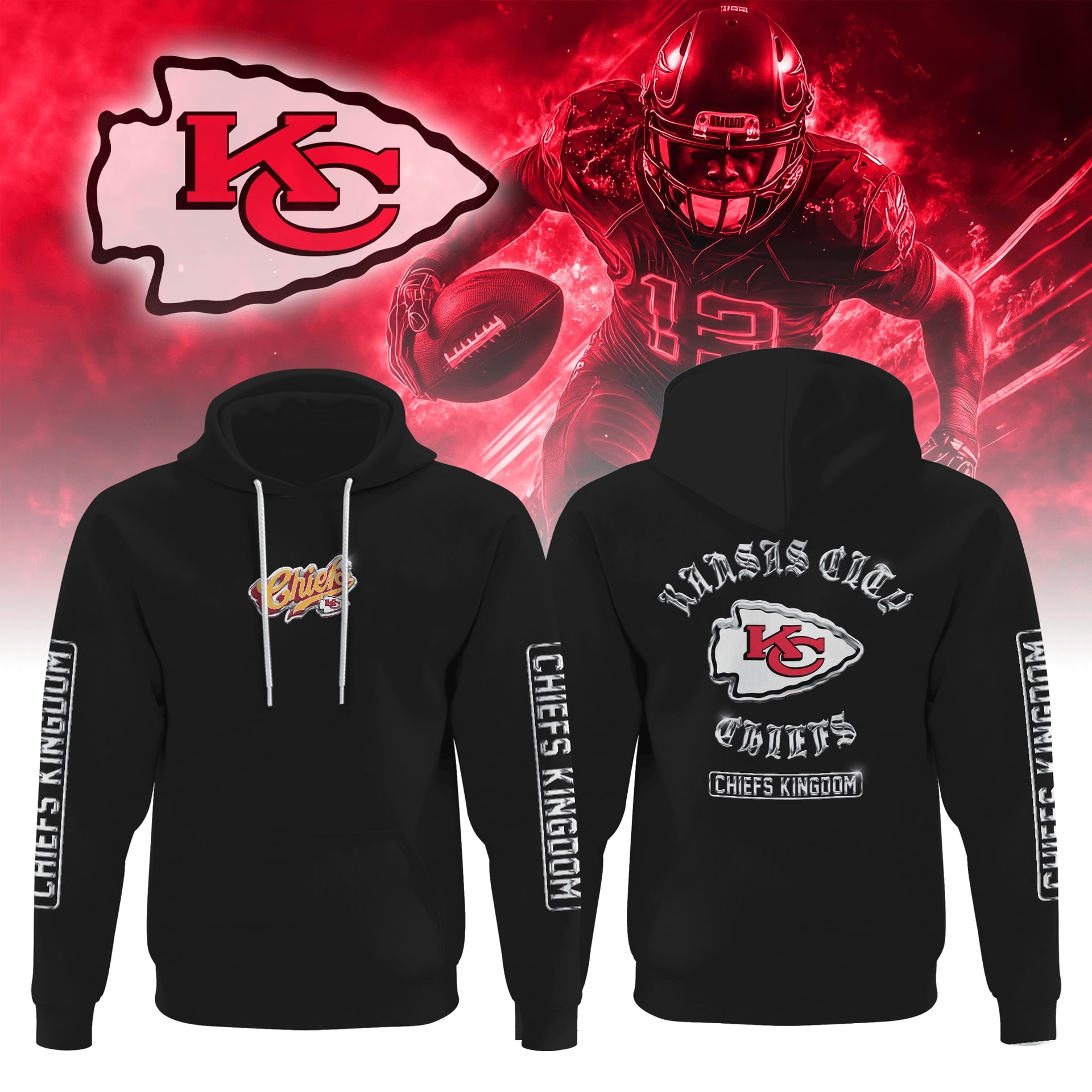 Kansas City Chiefs Kingdom Inferno Warrior Hoodie Kansas City Chiefs Kingdom Inferno Warrior Hoodie