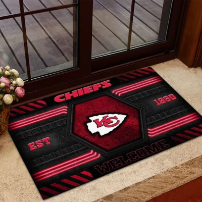 Kansas City Chiefs Neon Grid Welcome Doormat