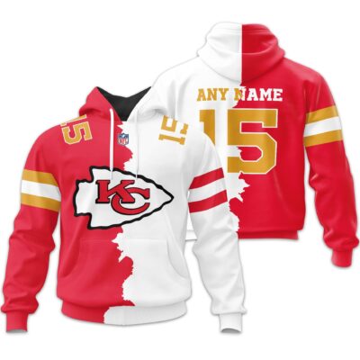 Kansas City Chiefs Split Edition MVP Custom Number Hoodie