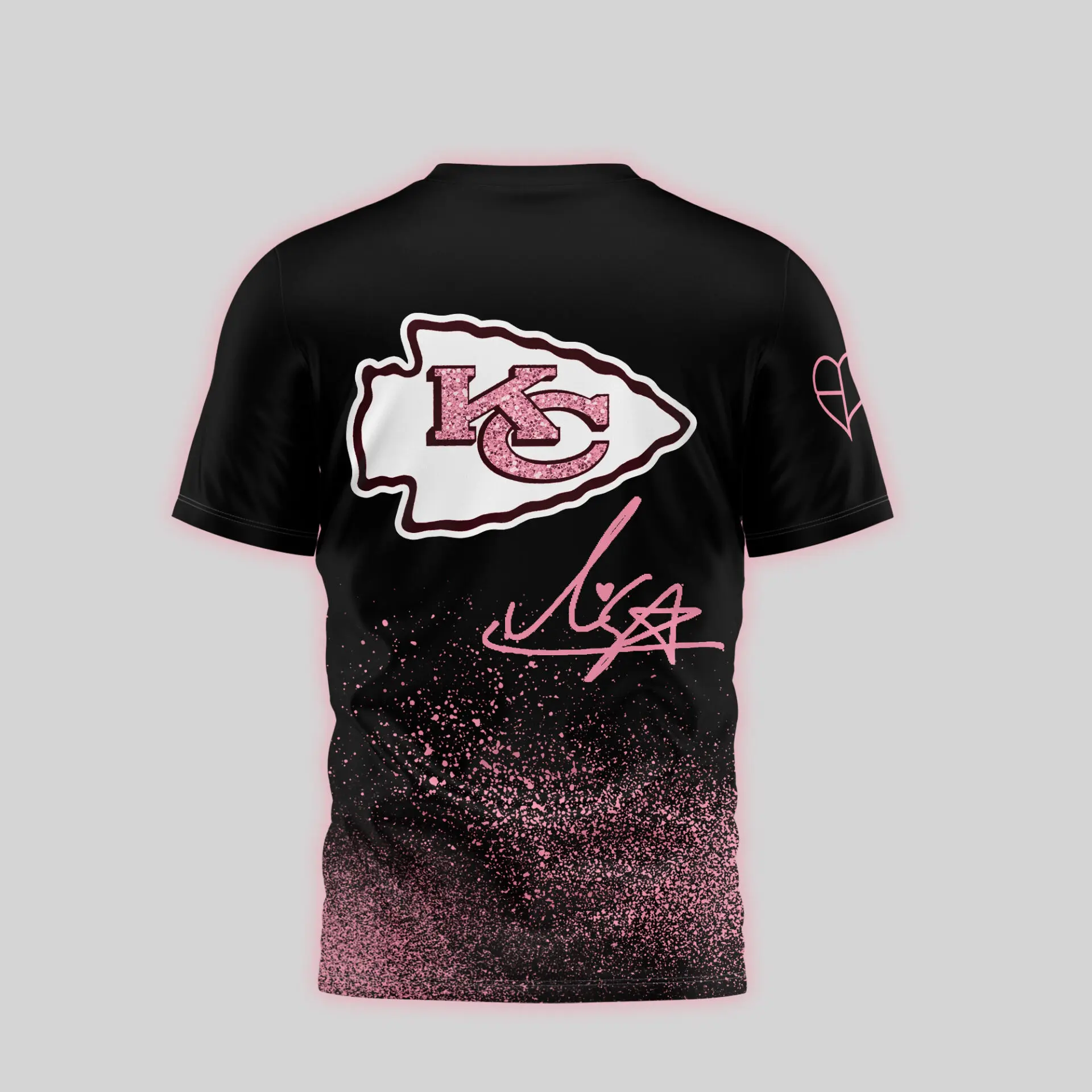 Kansas City Chiefs Blackpink Glitter Signature Shirt back Kansas City Chiefs Blackpink Glitter Signature Shirt back