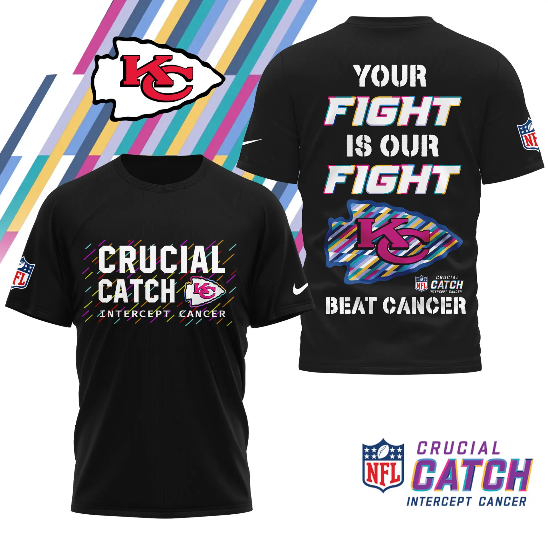 Kansas City Chiefs Crucial Catch Intercept Cancer Shirt Kansas City Chiefs Crucial Catch Intercept Cancer Shirt