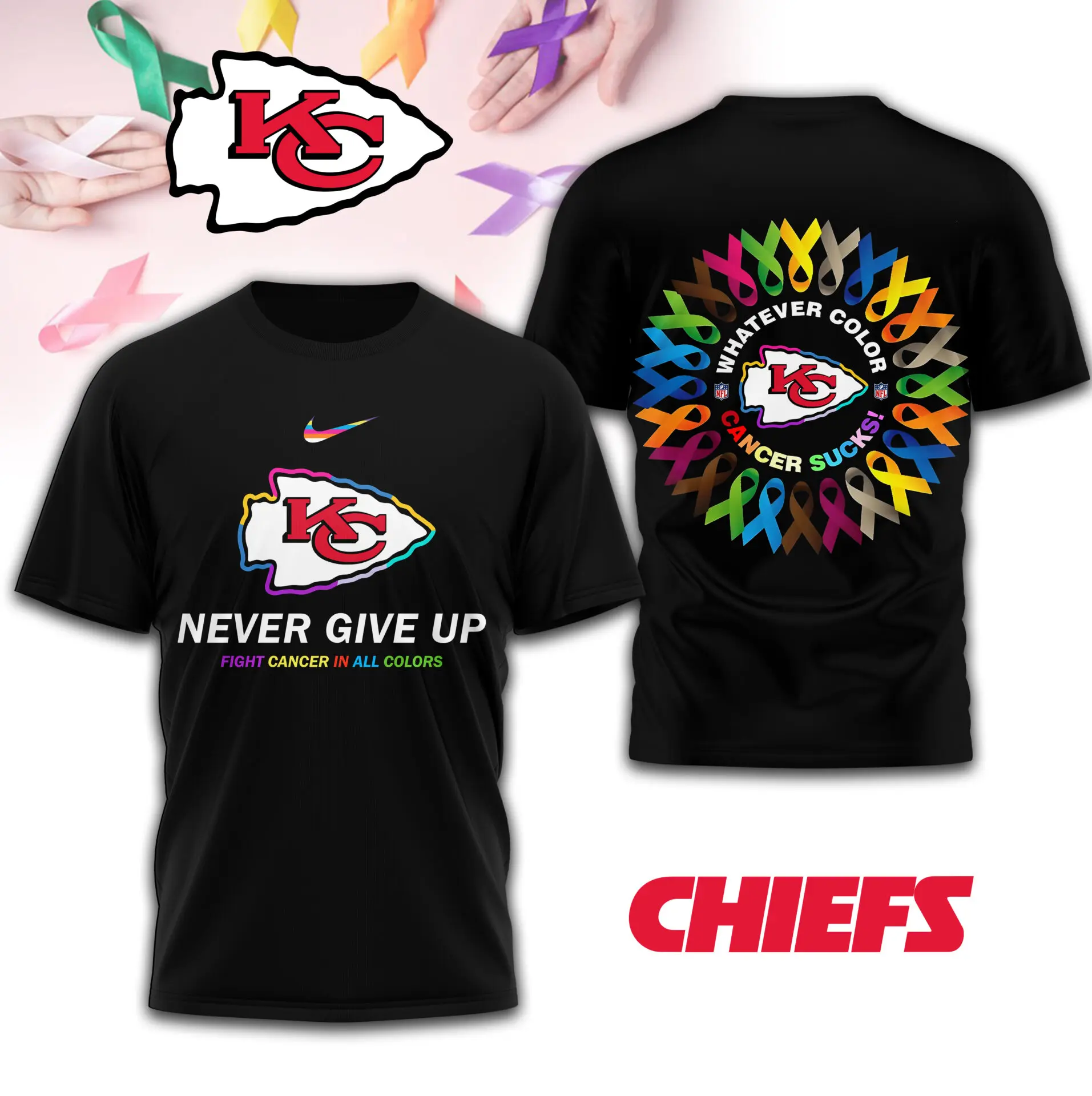 Kansas City Chiefs Fight Cancer In All Colors Shirt Kansas City Chiefs Fight Cancer In All Colors Shirt