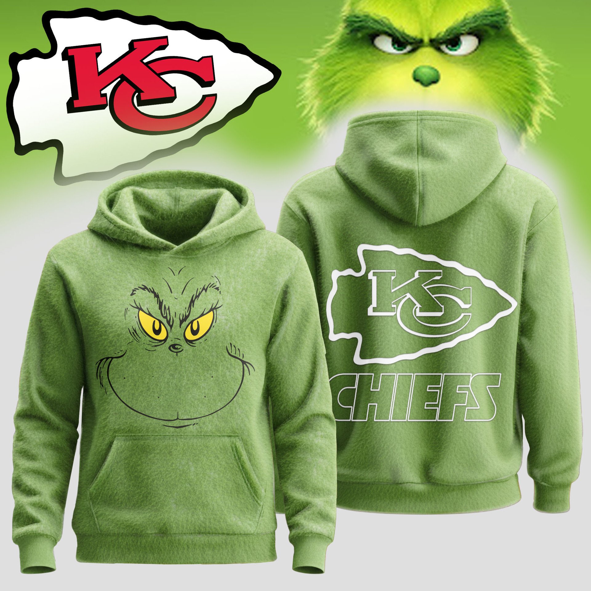 Kansas City Chiefs Grinch Christmas Spirit Hoodie Kansas City Chiefs Grinch Christmas Spirit Hoodie