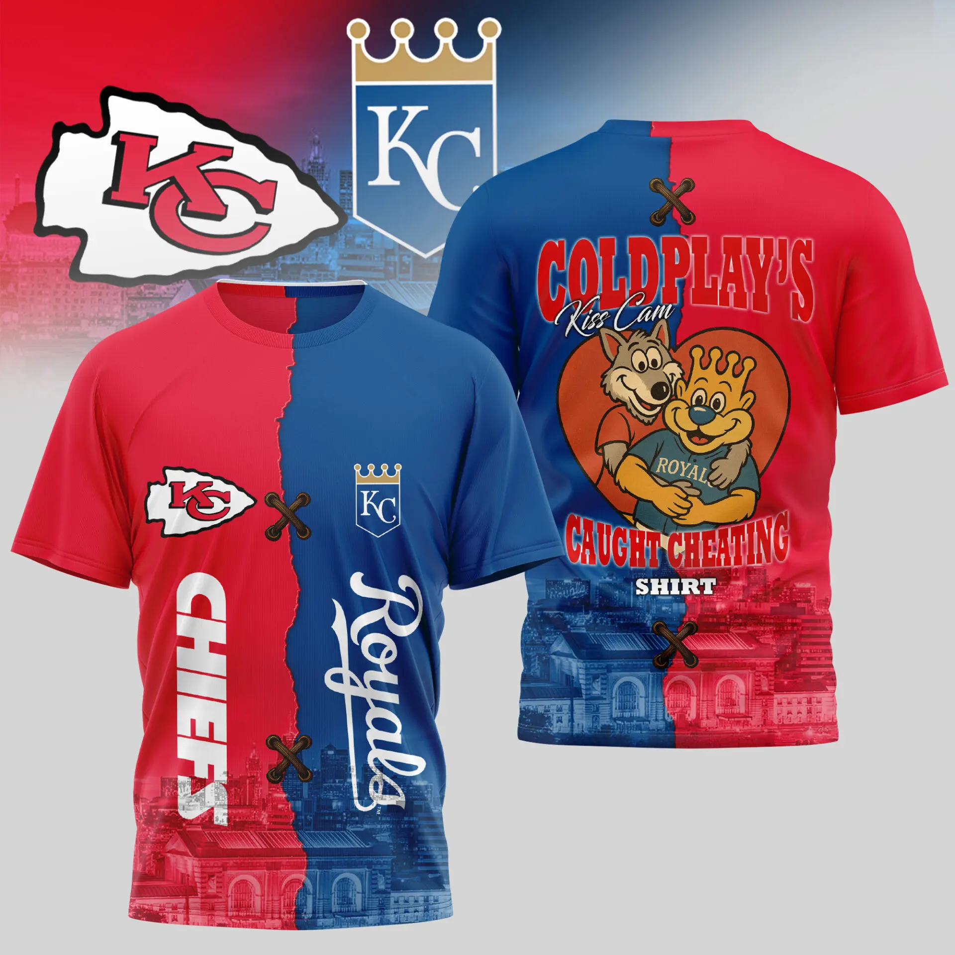 Kansas City Chiefs Kansas City Royals Kiss Cam Caught Cheating Shirt Kansas City Chiefs Kansas City Royals Kiss Cam Caught Cheating Shirt