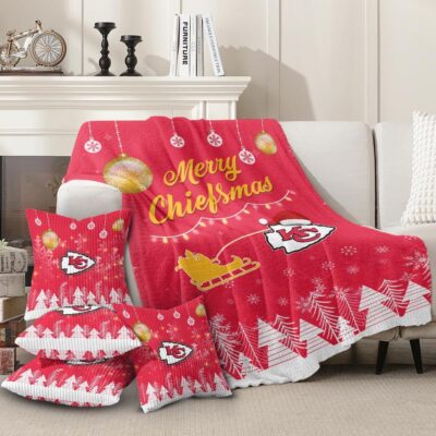 Kansas City Chiefs Merry Christmas Winter Wonderland Blanket