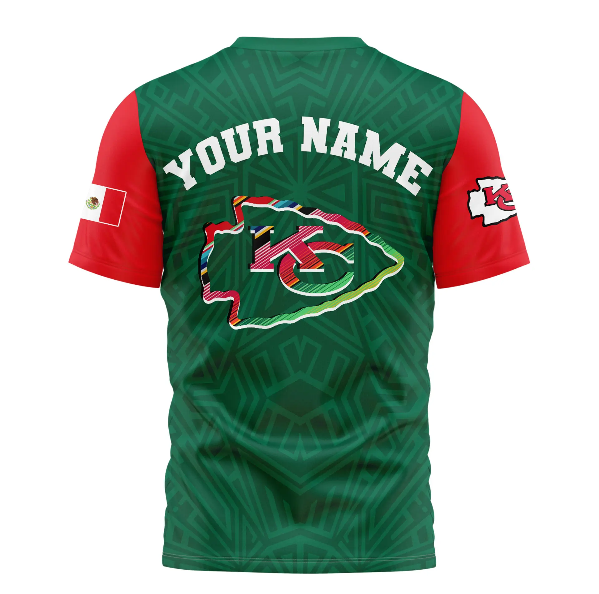 Kansas City Chiefs Mexican Heritage Celebration Shirt back Kansas City Chiefs Mexican Heritage Celebration Shirt back
