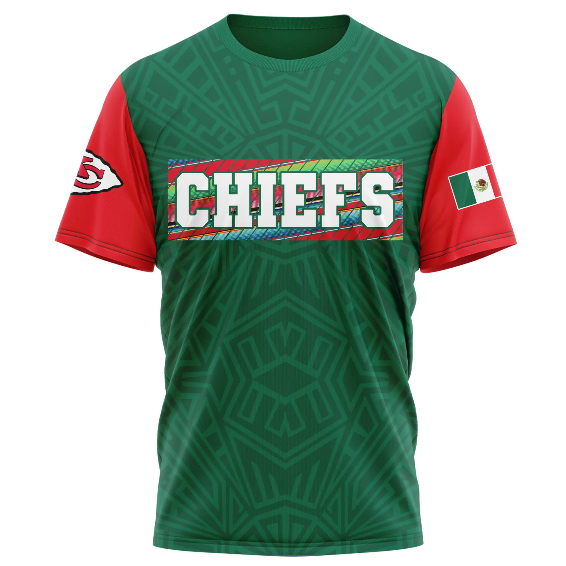 Kansas City Chiefs Mexican Heritage Celebration Shirt front Kansas City Chiefs Mexican Heritage Celebration Shirt front