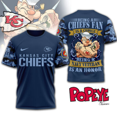 Kansas City Chiefs Navy Veteran Popeye Shirt