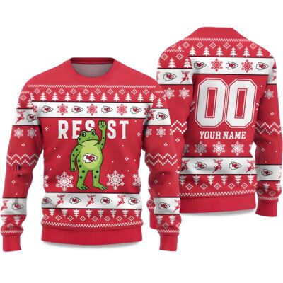 Kansas City Chiefs Portland Frog Resist Ugly Christmas Sweater