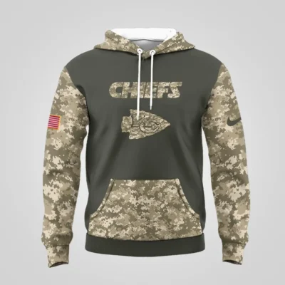 Kansas City Chiefs Salute To Service Camo Honor Hoodie front