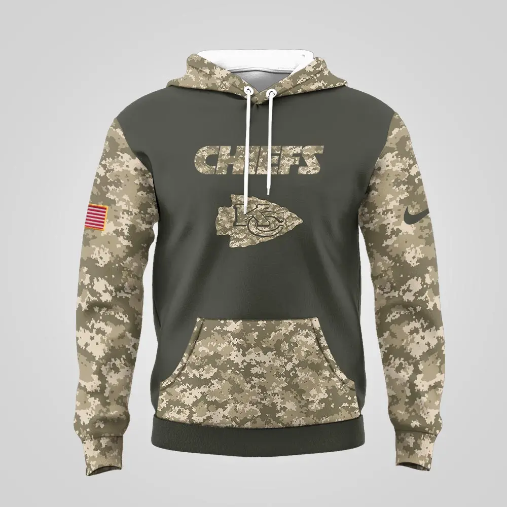 Kansas City Chiefs Salute To Service Camo Honor Hoodie front Kansas City Chiefs Salute To Service Camo Honor Hoodie front