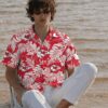 Kansas City Chiefs Tropical Foliage Hawaiian Shirt Man sitting