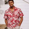 Kansas City Chiefs Tropical Foliage Hawaiian Shirt Man standing