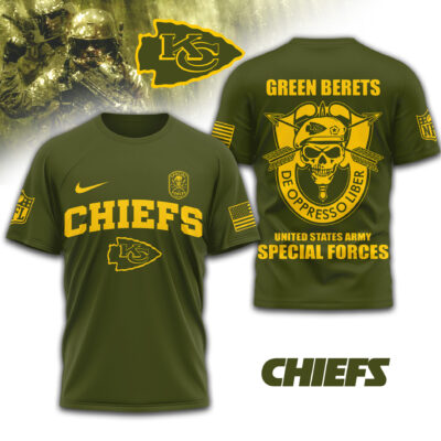 Kansas City Chiefs Rigger Green Berets 3D Shirt
