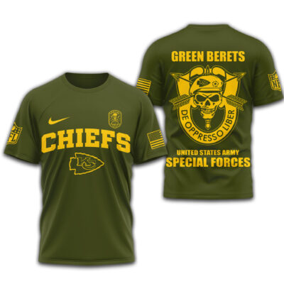 Kansas City Chiefs Rigger Green Berets 3D Shirts